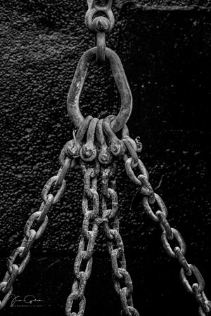 monochrome image of chains